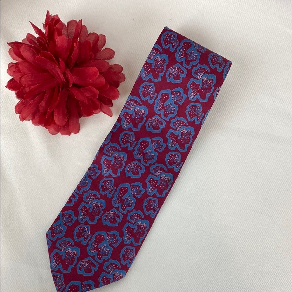 Giorgio‎ Armani Red & Blue Print 100% Silk Men’s Business Tie